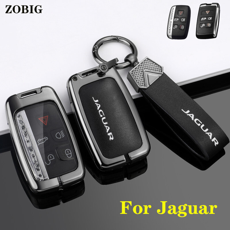 ZOBIG Car Key Trường Hợp Che Chủ Keychain Đối Với Jaguar XE XF XFR XJ XJL F-PACE F-TYPE Trường Hợp Fob XE T45r riginal Điều Khiển Từ Xa Cove