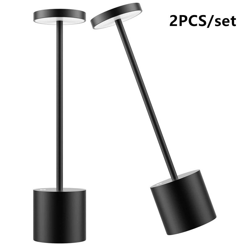 2Packs 5200mAh Cordless Table Lamp USB Rechargeable LED Desk Lamp Portable Dimming Night Light for Restaurants Bars Bedroom
