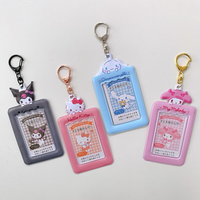 Kawaii Korean Photocard Holder Idol Photo Business Card Key Ring School Bag Pendant Melody Cartoon Stationery A452