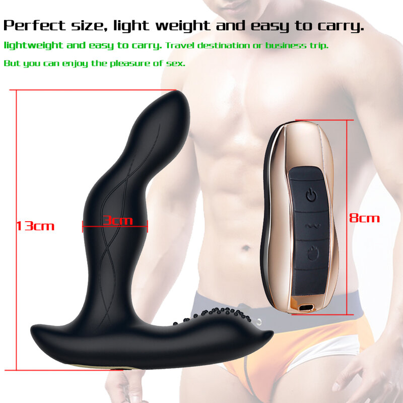 Heating Bending Anal Plug Vibrator Male Prostate Massager G-Spot Stimulator Wireless Remote Butt Plugs Sex Toys For Couples