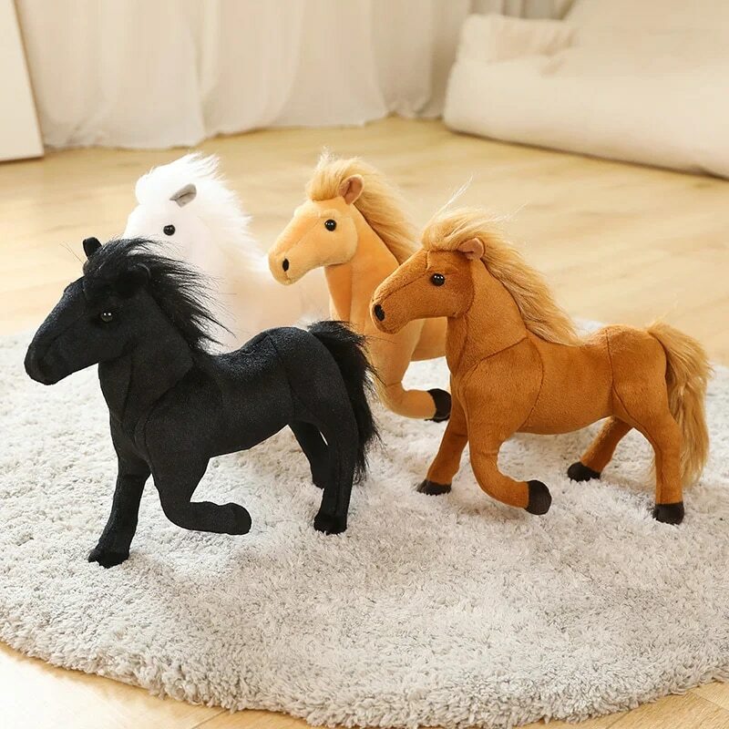 装飾的な馬のぬいぐるみ,30〜90cm,空飛ぶ動物の姿,柔らかいリアルな馬のおもちゃ,子供のための誕生日プレゼント