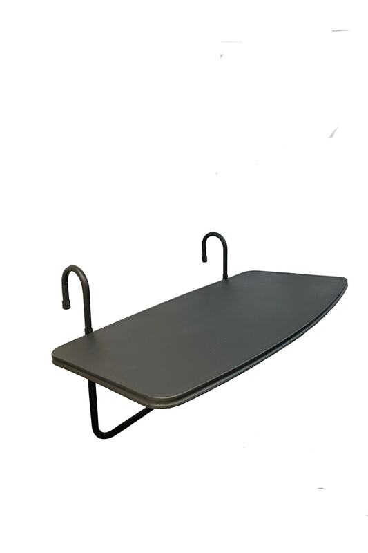 شرفة طاولة طاولة قابلة للطي معلقة من شرفة الحديد-أسود طاولة عملية سهلة التركيب شحن مجاني تسليم سريع