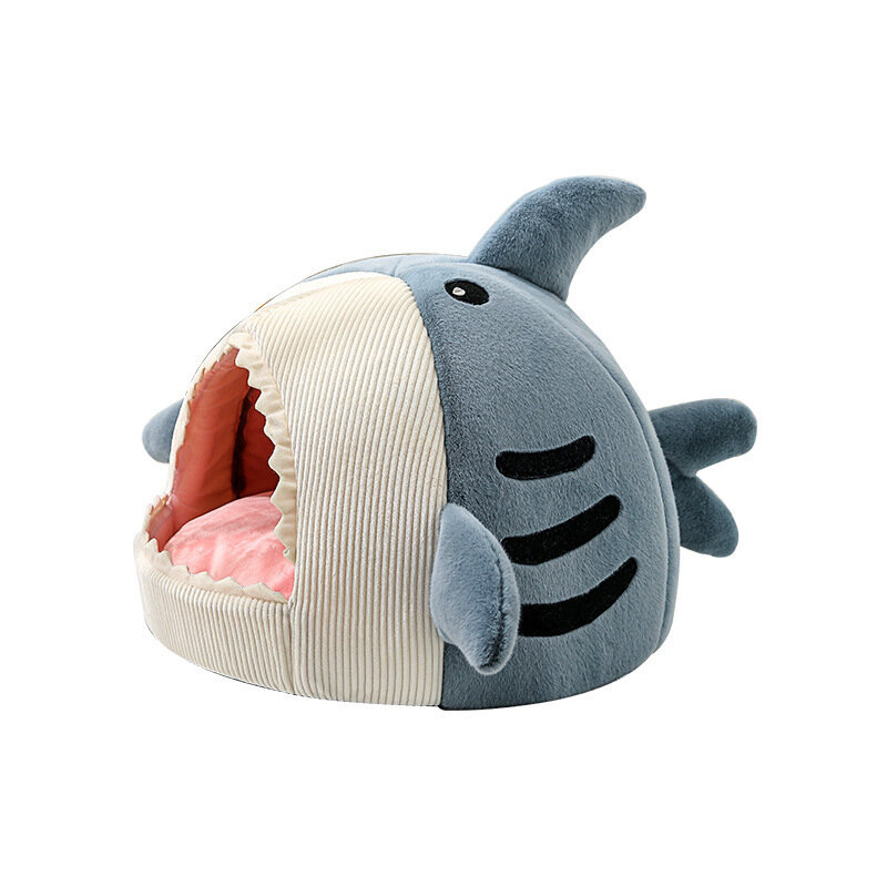 2022 inverno nuovo cartone animato squalo cane gatto letto peluche Full Size lavabile confortevole dormire artefatto canile lavabile