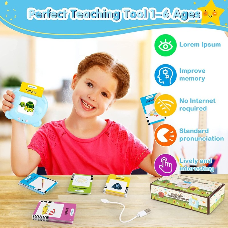 Talking Flash Cards for Toddlers 2 3 4 5 6 anni ragazzi ragazze-224 Sight Words giocattoli per l'apprendimento-terapia vocale autismo prescolare