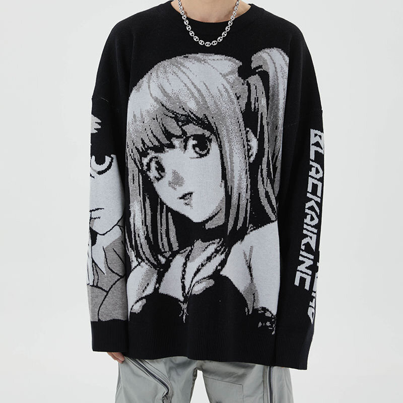 Disfraz de Anime Death Note para adultos, Jersey suelto de punto, uniforme, Hip Hop, Harajuku