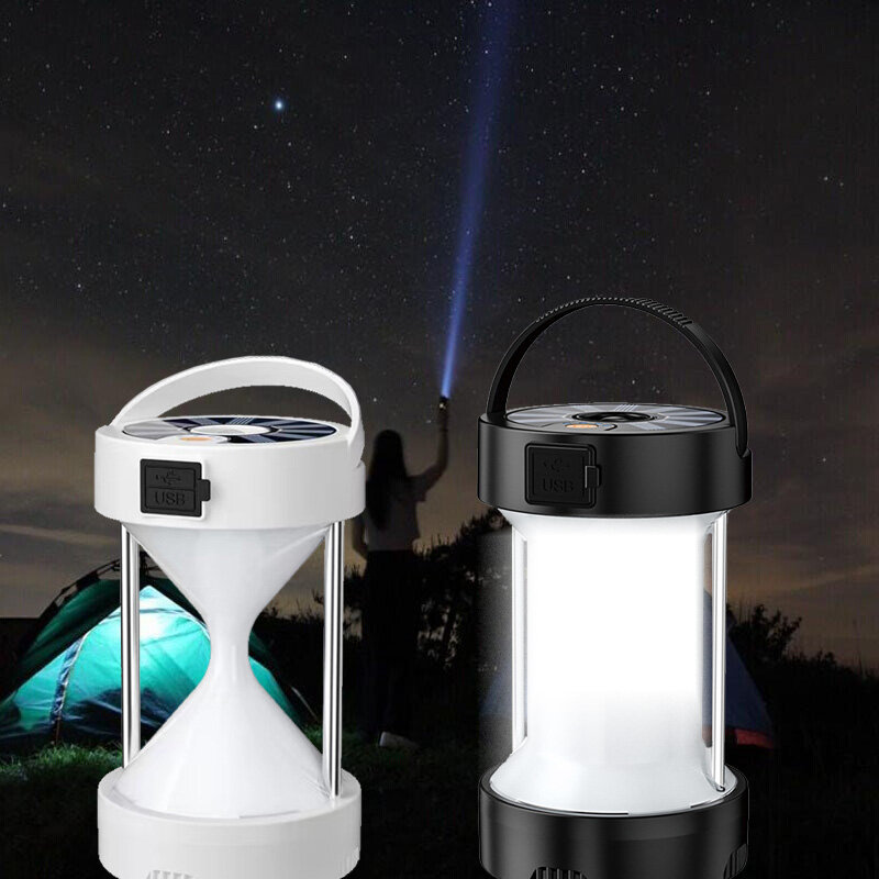 Camping Equipment Lantern Outdoor Solar Emergency Lights Multifunctional Tent Light Portable Lamps Rechargeable Light Flashlight