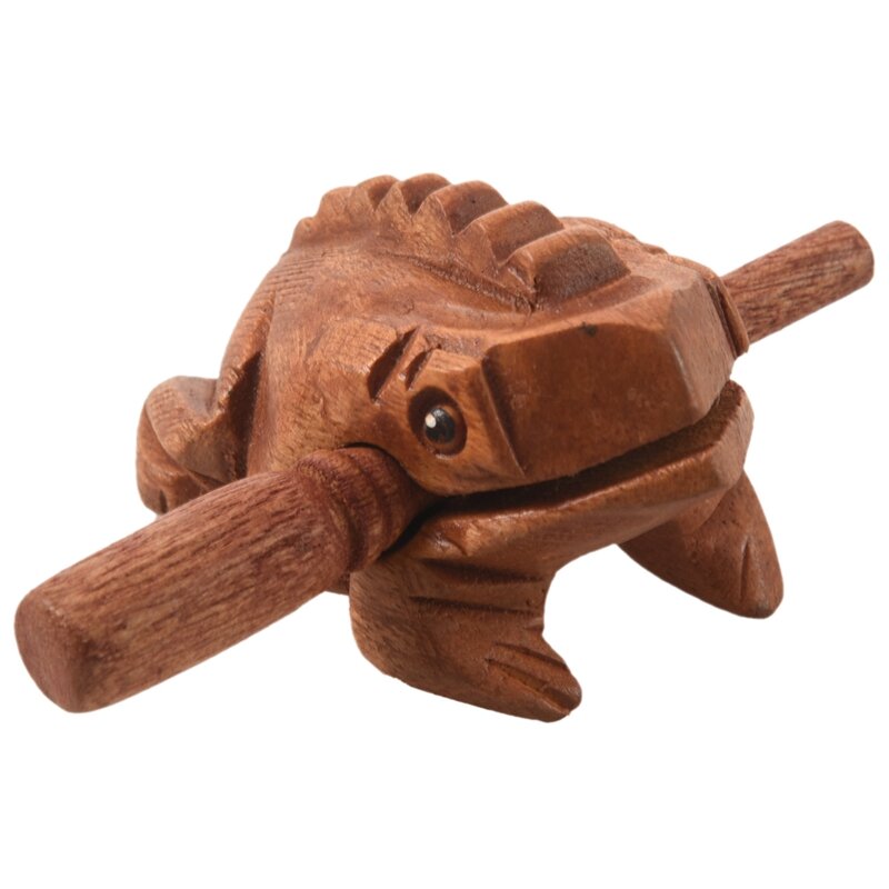 Резная деревянная перкуссионная музыкальная игрушка лягушка