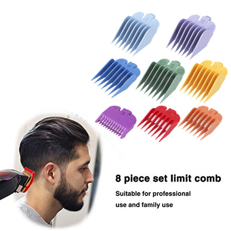 Guaina di ricambio per tagliacapelli professionale 8 colori e dimensioni pettine limite accessorio pettine guida, adatto per trimmer
