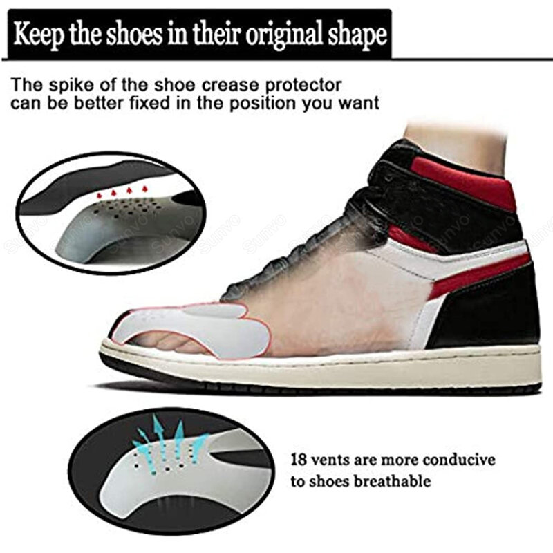 1 Pair Anti Crease Shoe Protector for Sneakers Toe Caps Anti-wrinkle Support Shoe Stretcher Extender Sport Shoe Protection