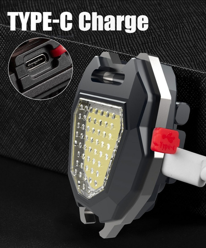 Lampu Gantungan Kunci Multifungsi Mini Lampu Kerja LED Senter COB Lampu Darurat Magnetik Kuat Lampu Portabel untuk Berkemah Di Luar Ruangan