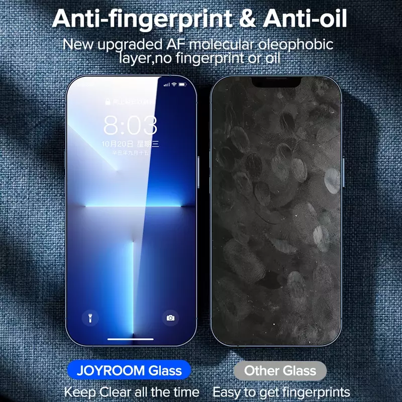 Joyroom-Protector de pantalla de vidrio templado para iPhone 13, 12 Pro Max, a prueba de explosiones, con Kit de instalación