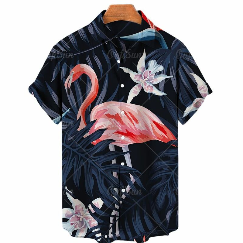 男性用3Dプリント半袖Tシャツ,夏服,ハワイアンスタイル,ラペル付きシングルボタン,カジュアルシャツファッション,ラージサイズ5xl,2022