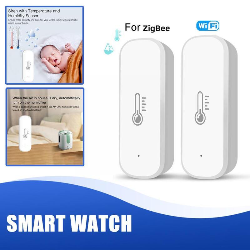Tuya wifi sensor de umidade temperatura tuya/vida monitor casa app trabalho com termômetro alexa higrômetro i c0o6