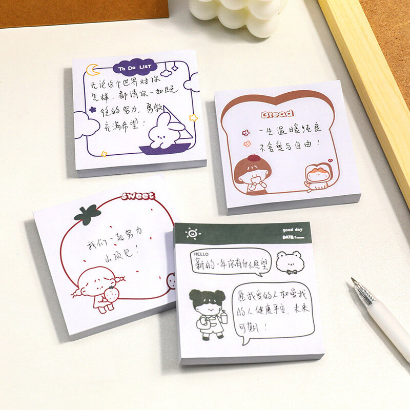 Bloc de notas de dibujos animados, accesorios de oficina Kawaii, papelería coreana, 1 piezas