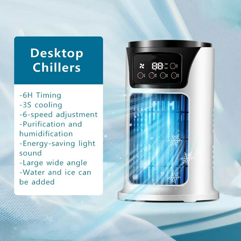 พัดลมปรับอากาศแบบพกพา Air Cooler พัดลมพัดลมทำความเย็นน้ำ MINI พัดลม Cooler Air Cooler USB สำหรับ Home Room Office Mobile