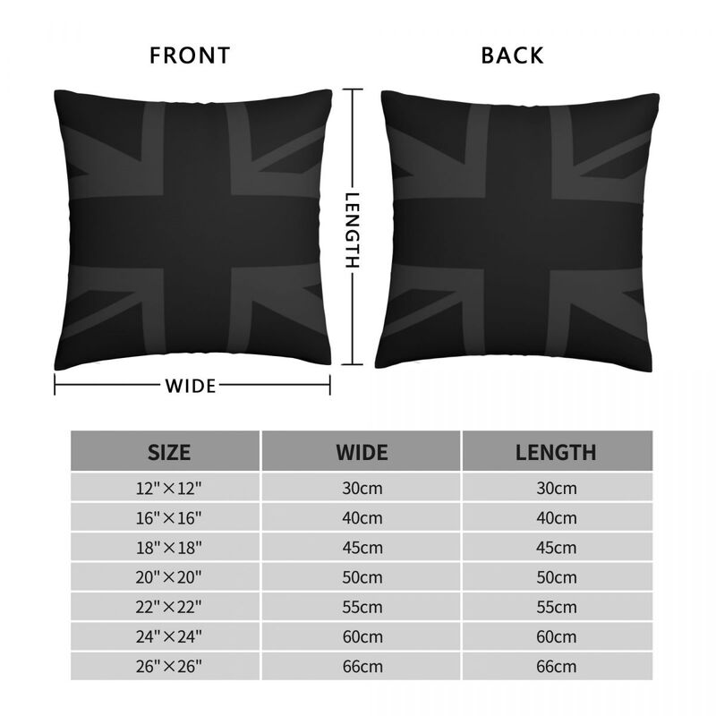 Bendera Inggris Sarung Bantal Hitam Linen Poliester Dekorasi Ritsleting Kreatif Sarung Bantal Sofa Kursi Mobil Rumah