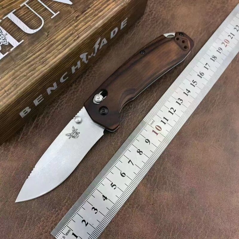 Nieuwe Outdoor Tactische Zakmes Benchmade 15031 Houten Handvat Camping Survival Zelfverdediging Edc Tool Pocket Knives-BY17