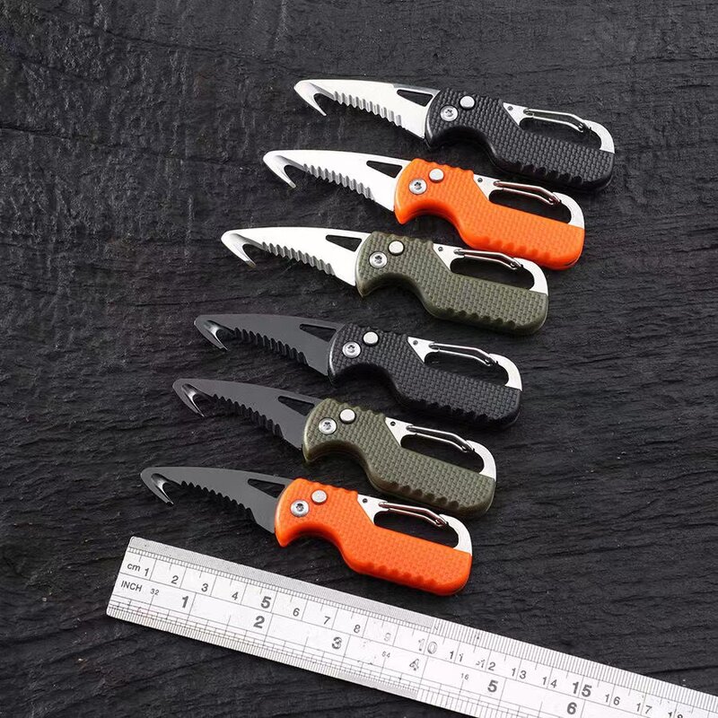 Portable Open Carton Box knife Quick Open Multi-purpose Outdoor Carry-on Survival Folding Knife Car Emergency Rescue Tools