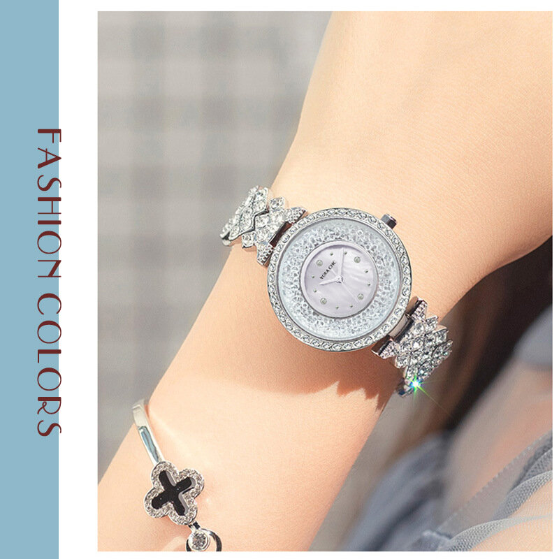 Relógio de luxo para as mulheres strass concha diamante dial movimento japonês à prova dwaterproof água moda flash cinto senhoras relógios yc7031