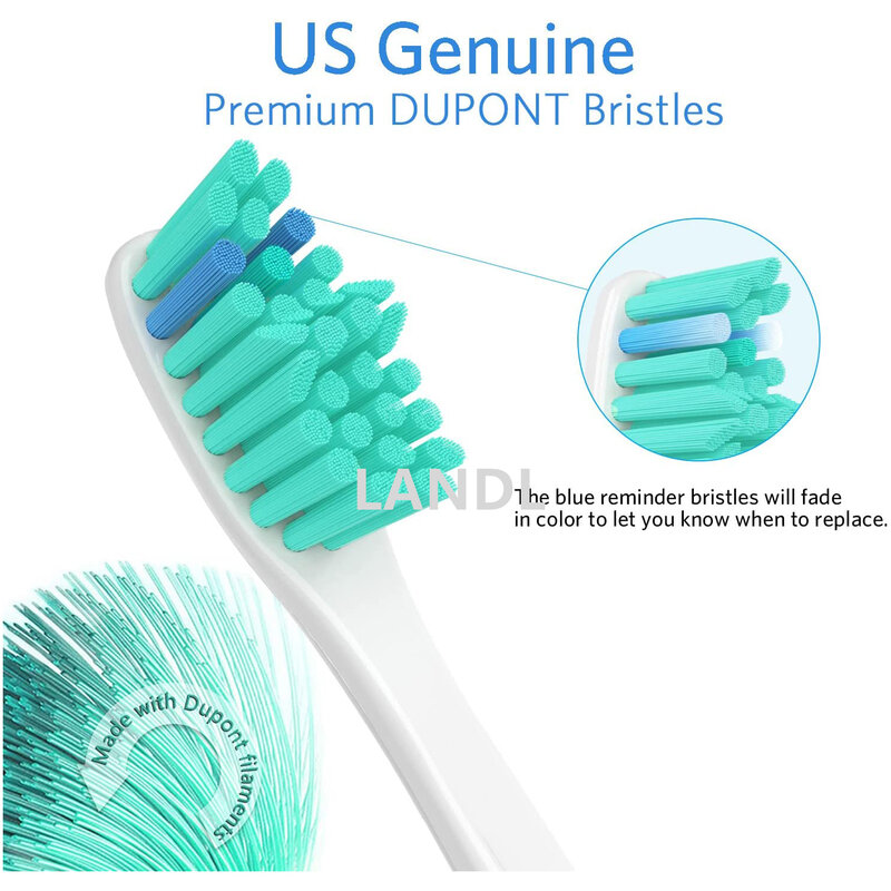 Cabeças de substituição para escova de dentes elétrica, 20pcs, para sonicare Flexcare hx6014, limpo, branco, easyclean, powerup elite +