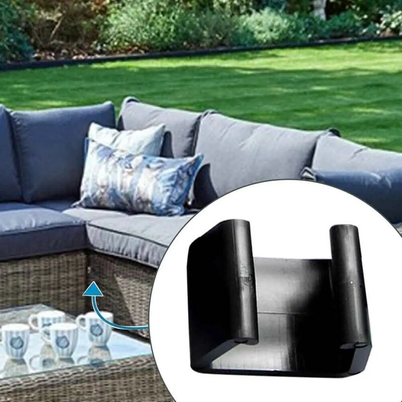 10 pçs ao ar livre pátio casa de vime clipes móveis jardim prático conectar sofá secional portátil preto cadeira rattan fixação
