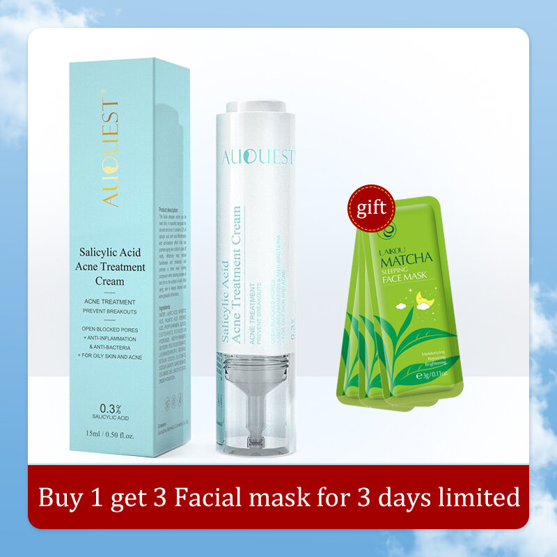 15ml auquest ácido salicílico acne tratamento facial creme anti-acne gel encolher poros hidratante soro remover cravos cuidados com a pele