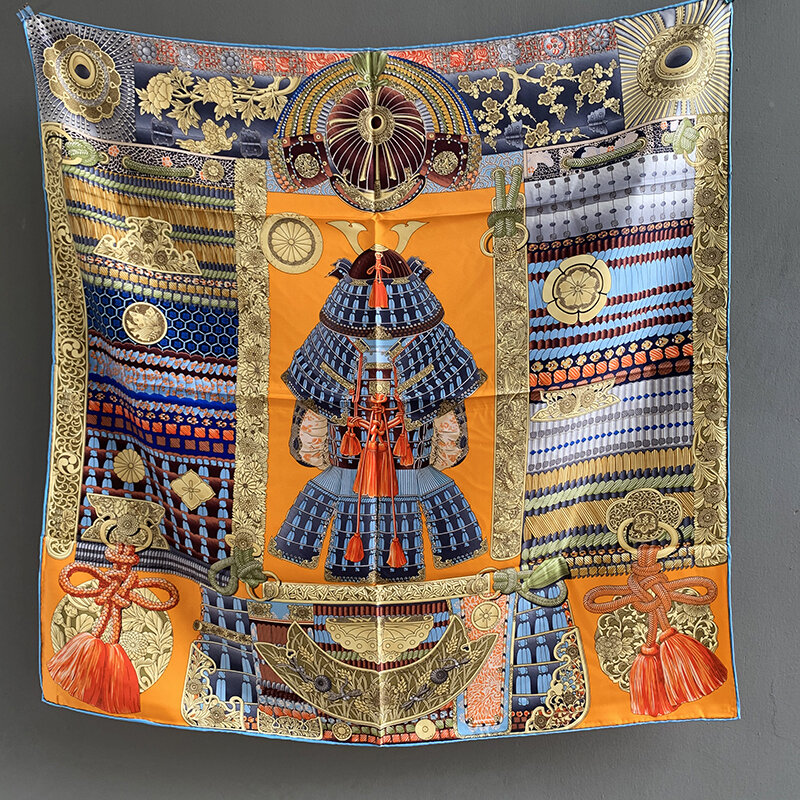 Bufanda de seda de morera 100% Natural, pañuelo de diseño de 90x90cm, bordes enrollados a mano, Foulard En Soie Luxe