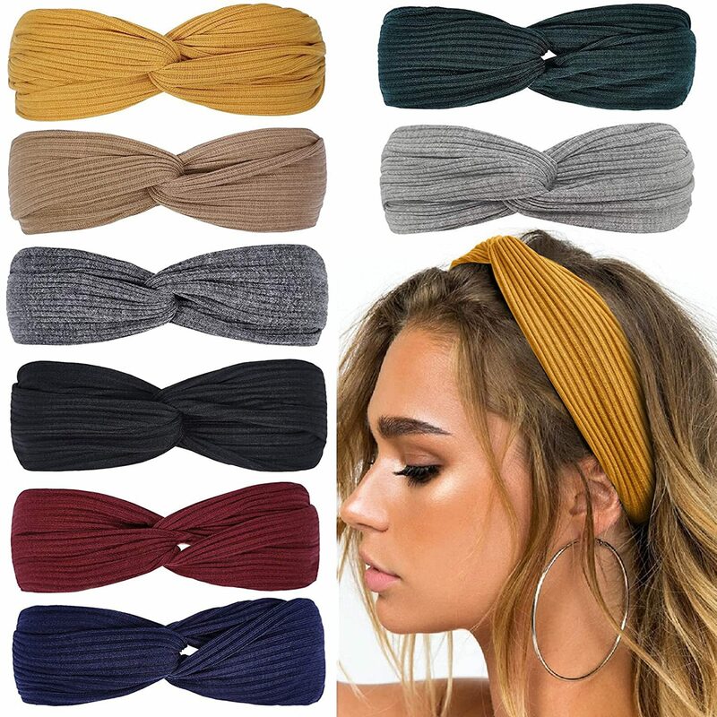 New Fashion Women Solid Headbands Turban Elastic Headwear Head Wrap Women Hair Accessories Striped Hair Bands for Women 2022 1pc