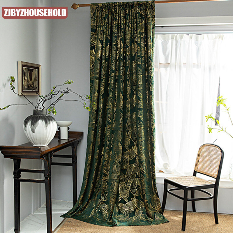 Americano impressão holandês dourado cortinas podem ser personalizadas semi-cortinas blackout para sala de jantar quarto