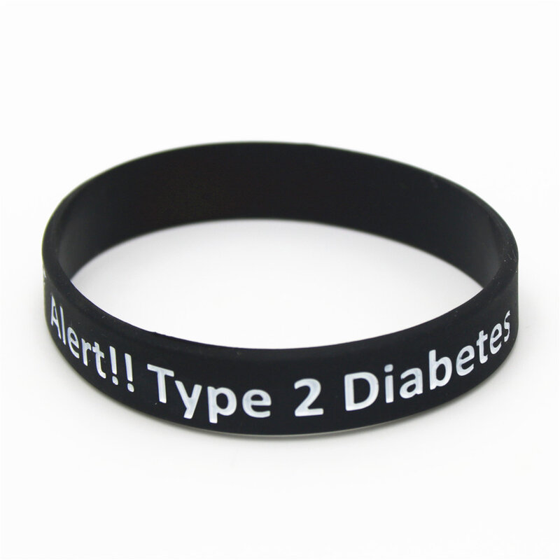 Bracelet médical en silicone pour les personnes diabétiques, SACType 2 ty.com, dépendant de l'insuline, brassard d'infirmière SH060, 1 pièce