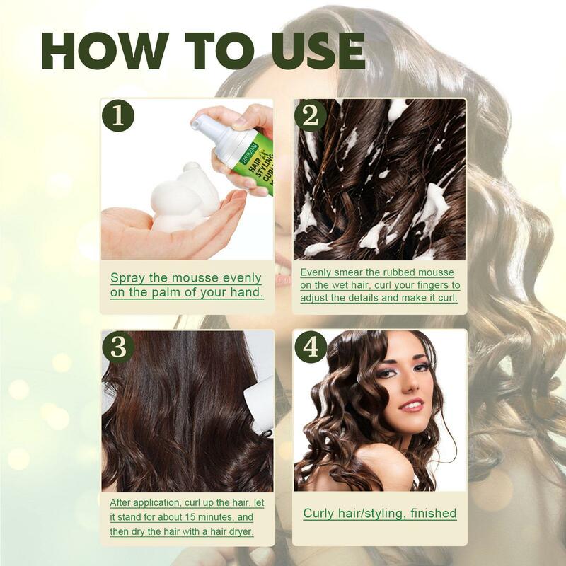 Mousse para esculpir el cabello rizado efecto instantáneo, crema ondulada de secado, Control del cabello, pelucas mejoradas, peinado Volumizi R1n0