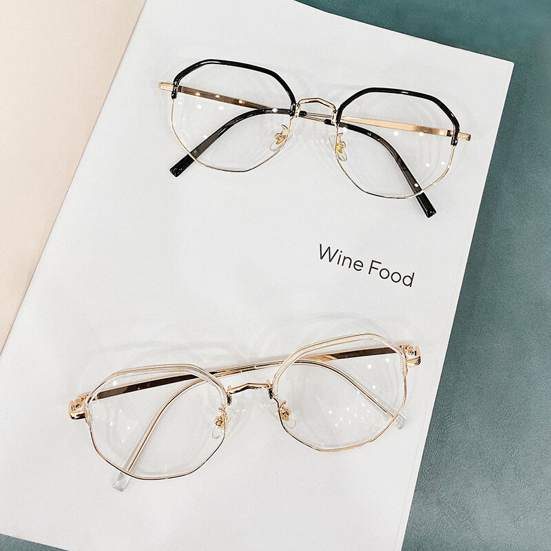 -1,0 a-6,0 nuevas gafas de Metal con montura media dorada para mujeres y hombres, anteojos para miopía, gafas de lectura de lujo, montura de dioptrías