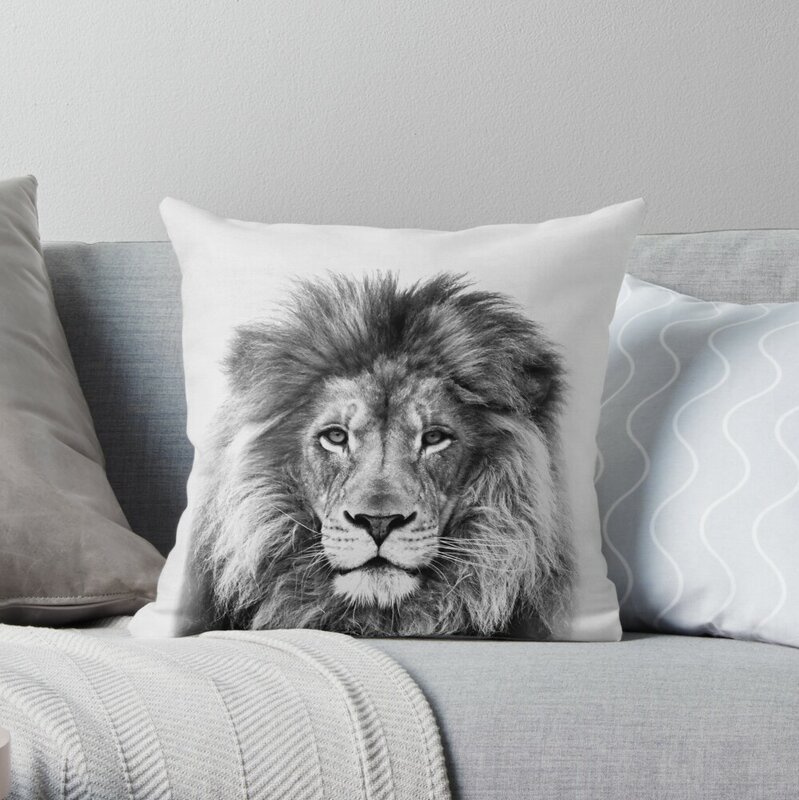 Льняная подушка в виде льва, 45x45 см, 50x50 см, 60x60 см