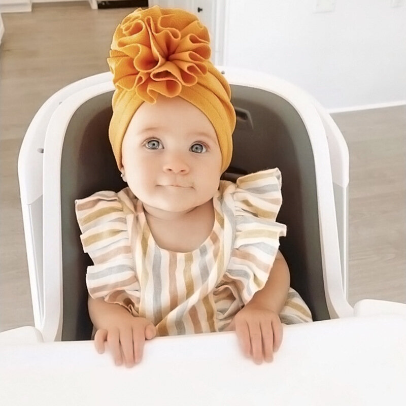 Cute Flower Baby Hat Toddler Turban Infant Head wraps Kids Bonnet neonato Toddler Beanie Cap per 0-18m