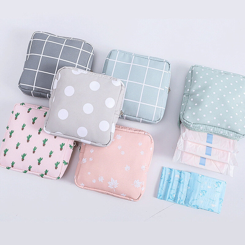 Coin Purse Cosmetic Sanitary Napkin Bag Girl Portable Aunt Towel Storage Pack Travel Earphone Organizer Pouch Bags