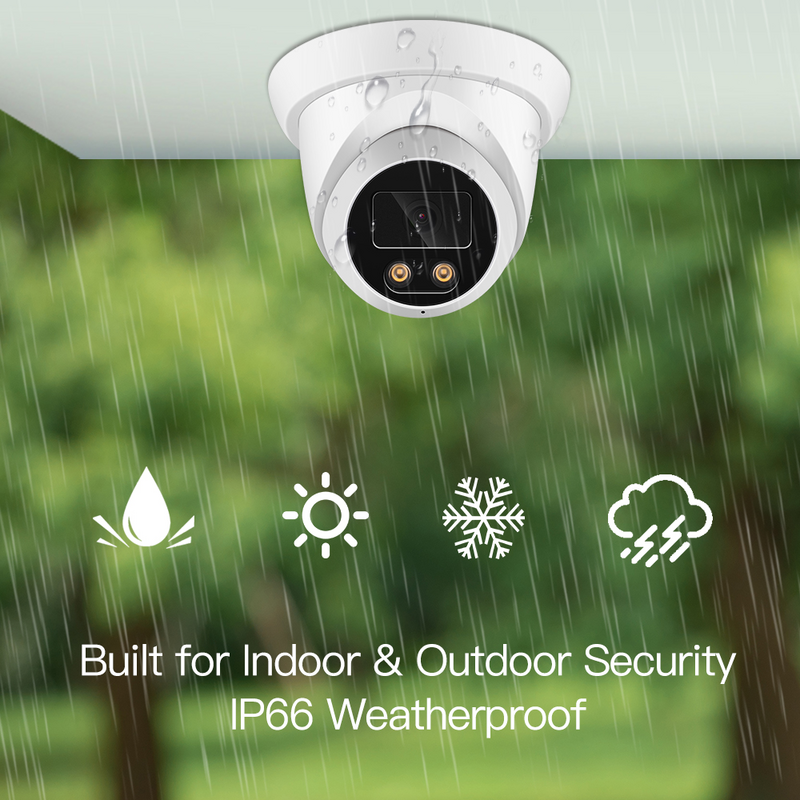 8mp 4k camera de segurança casa exterior h.265 poe nvr kit metal branco cúpula áudio ip câmera de vigilância conjunto