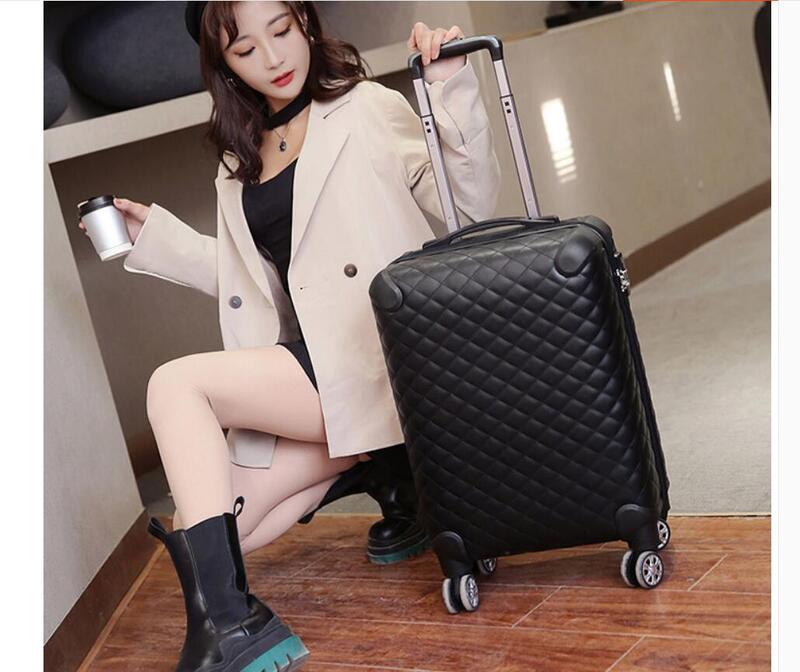 Women carry on hand Luggage Suitcase Travel Trolle Bag Wheeled Baggage Suitcase Spinner Suitcase Travel Trolley Bags  on wheels