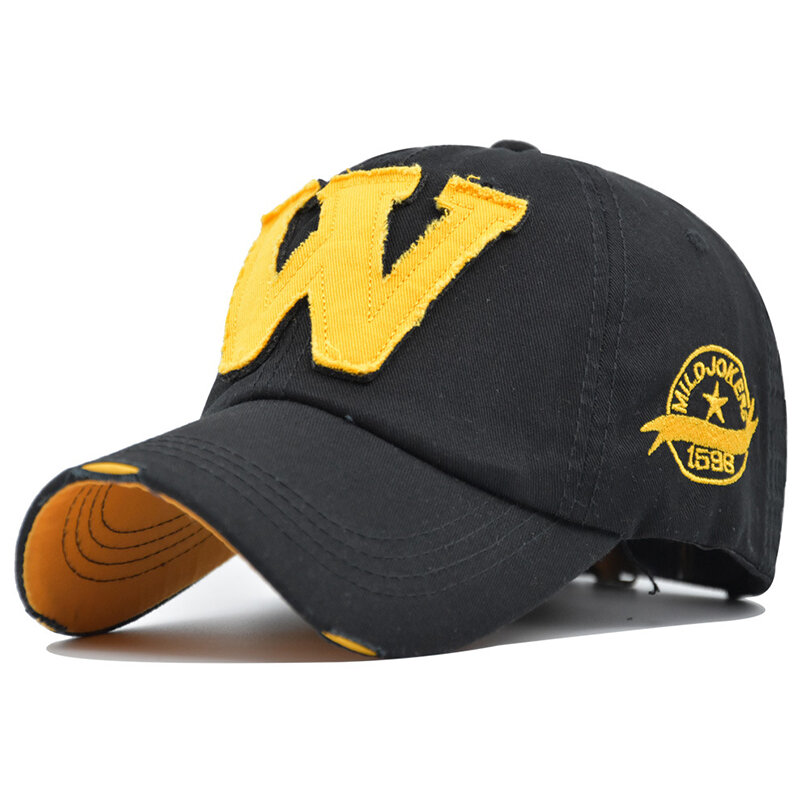 Topi Baseball Katun Huruf Bordir Solid dengan Hip Hop Snapback Musim Panas Topi Pas Dipakai Pria Wanita Topi Olahraga Luar Ruangan