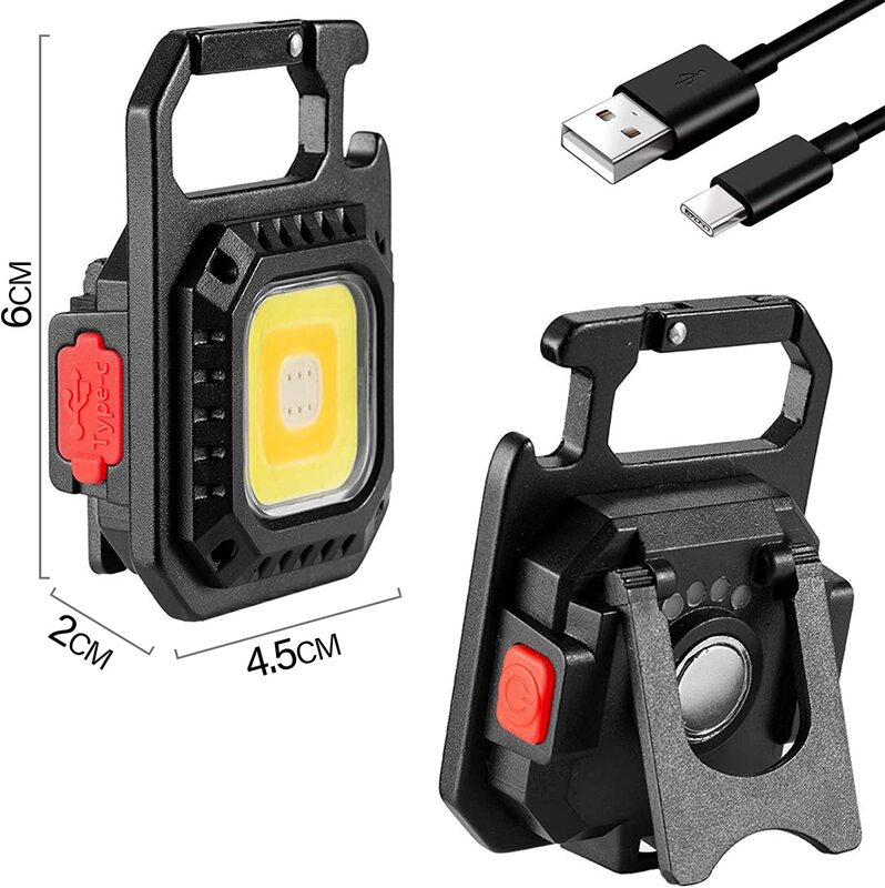 Mini linterna LED portátil resistente al agua, luz de trabajo de bolsillo, multifuncional, para acampar y pescar