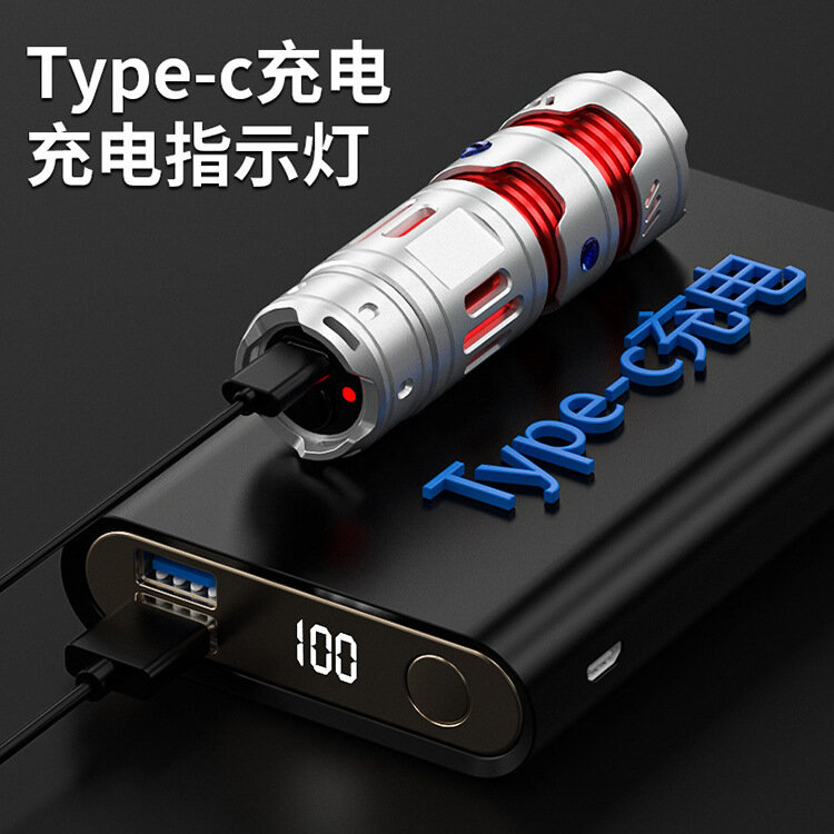 Super Bright Mini torcia XPG LED torcia USB ricaricabile torcia impermeabile incorporata batteria originalità giroscopio dito