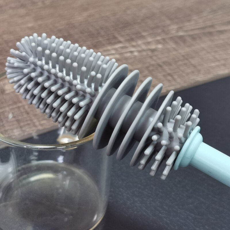 Silicone Cup Brush  Babies Feeding Bottle Scrubber Kitchen Cleaning Tool Long Handle Drink Wineglass Bottle Cup Cleaner Brush