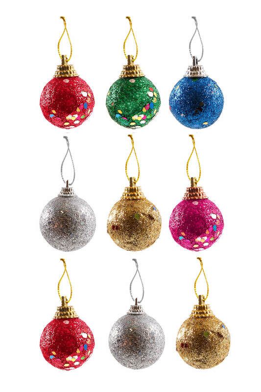 Weihnachten Produkte-Silbrig Mini Baum Ornamente 3cm 9 Farbige-Weihnachten-Noel-Beste Preis-Spaß produkt-Winter Zu Hause Dekoration