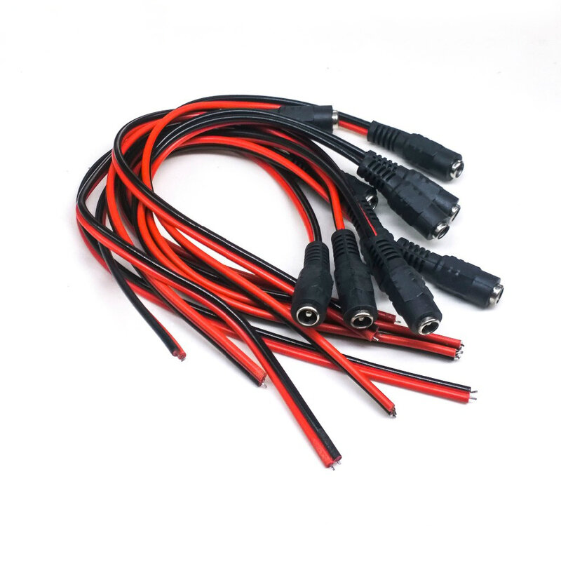 5.5x2.1mm DC power kabel żeński wtyczka 12V DC Adapter żeński przewód Plug złącze dla kamera telewizji przemysłowej wtyczka DC kobiet 5.5*2.1