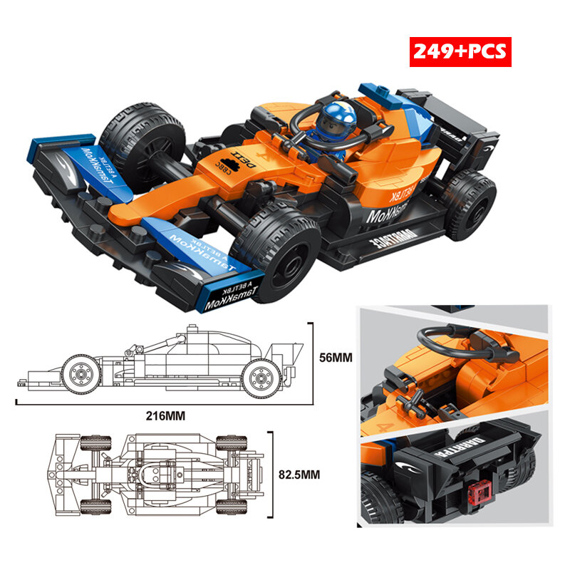 ใช้งานร่วมกับการวิเคราะห์ F1สูตร McLarens Super Race Speed Champions Cars บล็อกตัวต่อ Concept อิฐ DIY รุ่นของเล่นเด็กของขวัญ