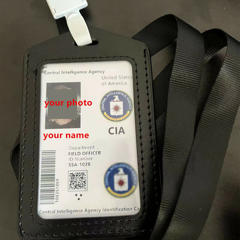 US CIA Special Agent Badges Leather Case Holder ID Card Driving Wallets Certificate Gift Collection For Cosplay