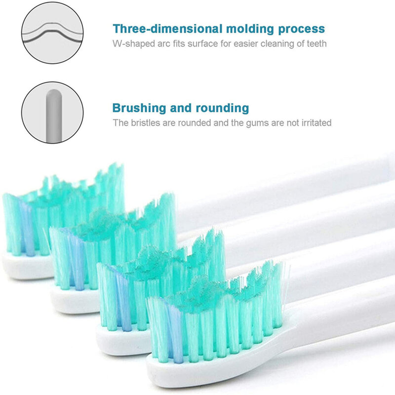 8 pezzi testine di ricambio per spazzolino elettrico setole morbide Dupont ugelli sostituibili testine per spazzolino da denti per Philips Sonicare