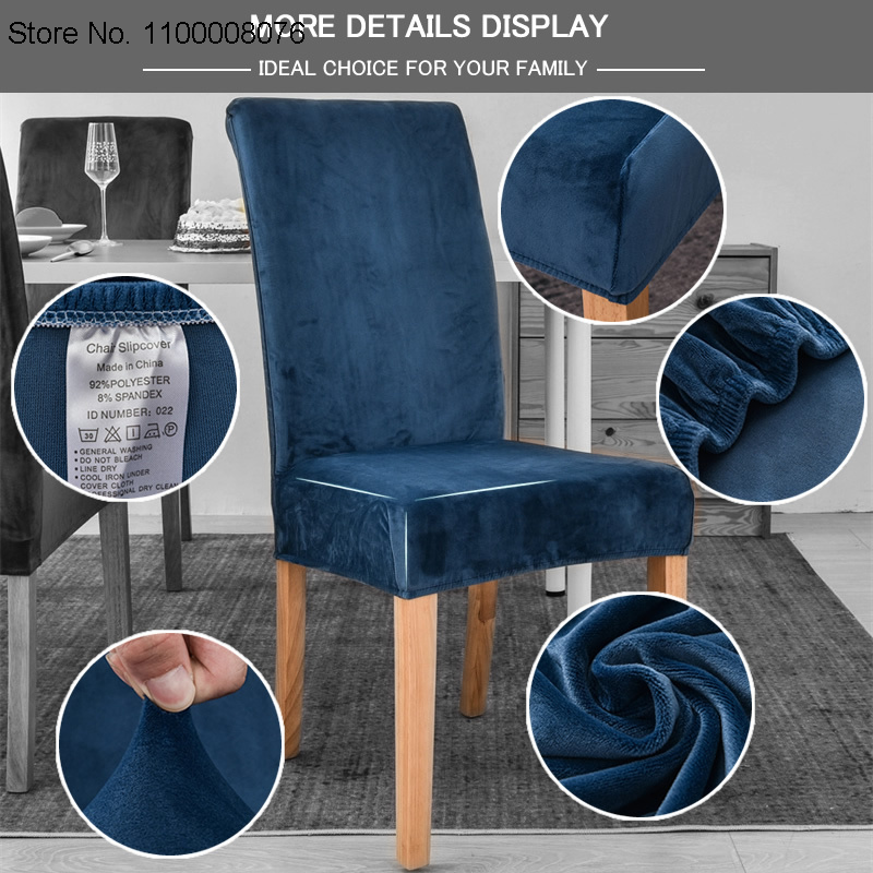 1/2/4/6 sztuk aksamitne krzesło do jadalni pokrywa Stretch elastyczne krzesło do jadalni Slipcover elastan Case na krzesła Housse De Chaise