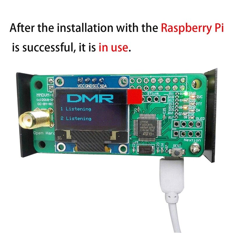 Antenne + OLED + MMDVM Support Hotspot P25 DMR YSF avec écran pour Raspberry Pi