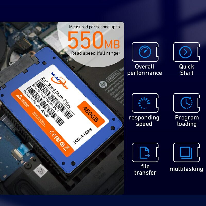 WALRAM SSD 1TB SATA3 2.5 Inch SSD 512gb 120GB 128GB 240GB 256GB 500GB 480GB SSD voor Laptop Desktop PC Interne Solid State Drive