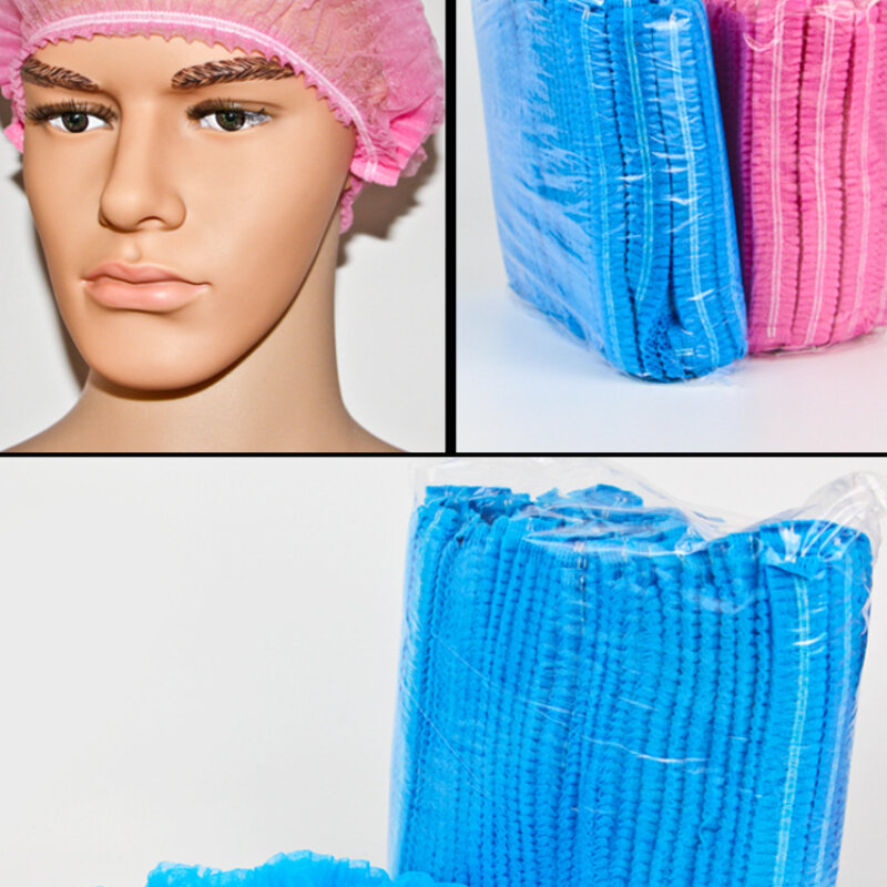 100 stücke Einweg Microblading Non Woven Stoff Permanent Make-Up Haar Net Caps Sterile Hut Für Augenbrauen Tätowierung Catering Hut